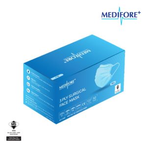 3 Ply Surgical Face Masks (Blue)