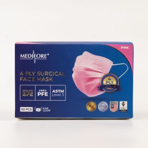 4 Ply Surgical Face Masks (Pink)