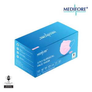 3 Ply Surgical Face Masks (Pink)